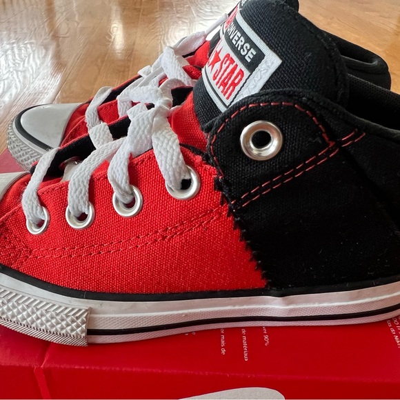 Converse Kids Red and Black High-Top Sneakers - Picture 1 of 4
